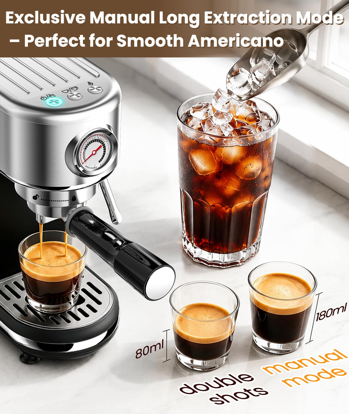 20 Bar Espresso Coffee Machine with Milk Frother C983