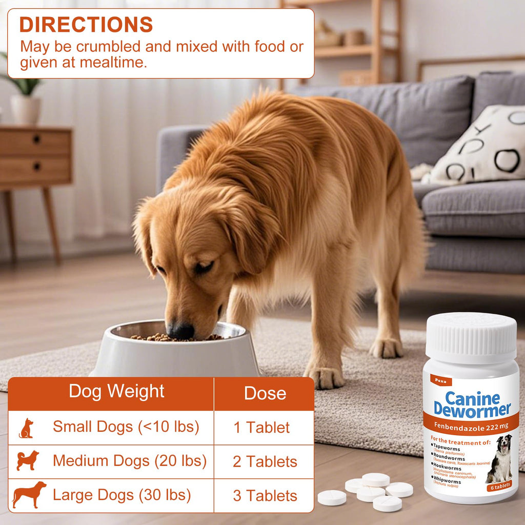 Fenbendazole Tablets for Dogs 6 Tablets C4107