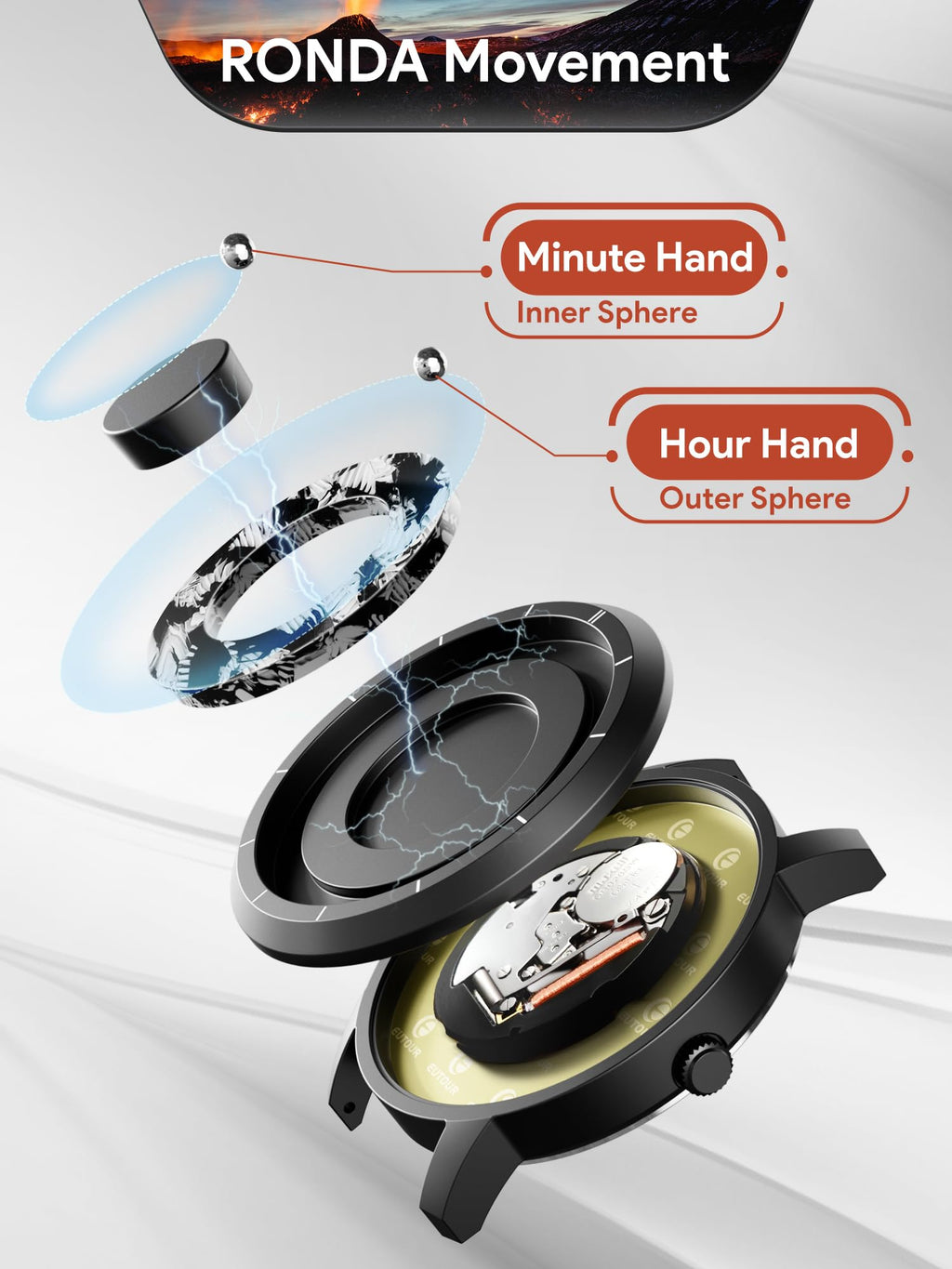 Magnetic Quartz Watch with Stainless Steel Band L878