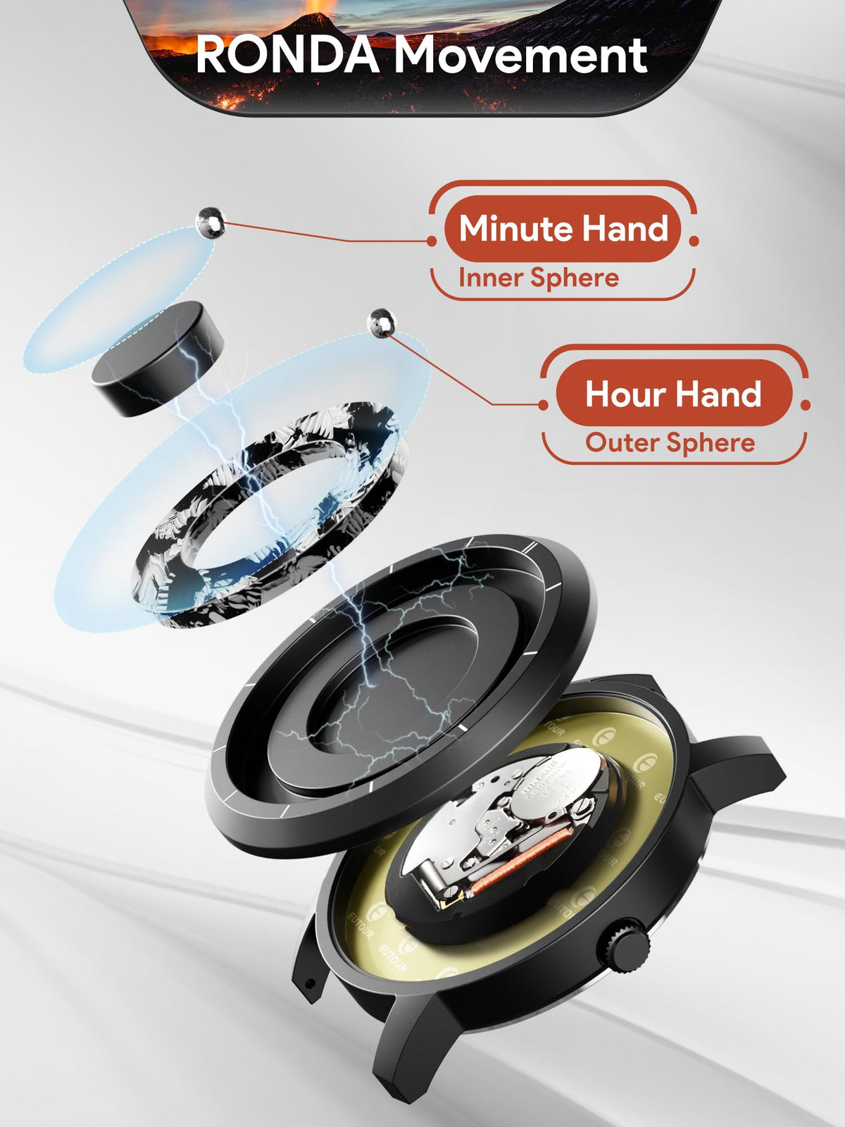 Magnetic Quartz Watch with Stainless Steel Band L878