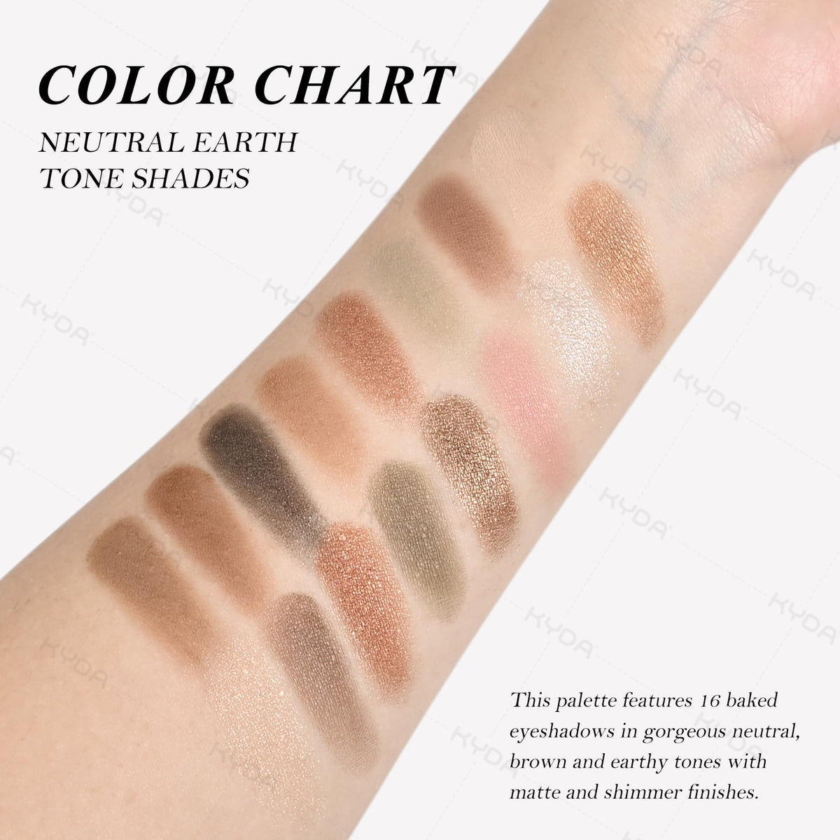 16 Colors Baked Eyeshadow Palette Matte Shimmer Finish M343