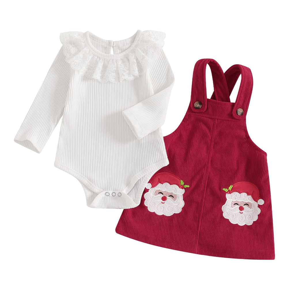 Baby Girl Lace Romper and Corduroy Skirt Outfit O6784