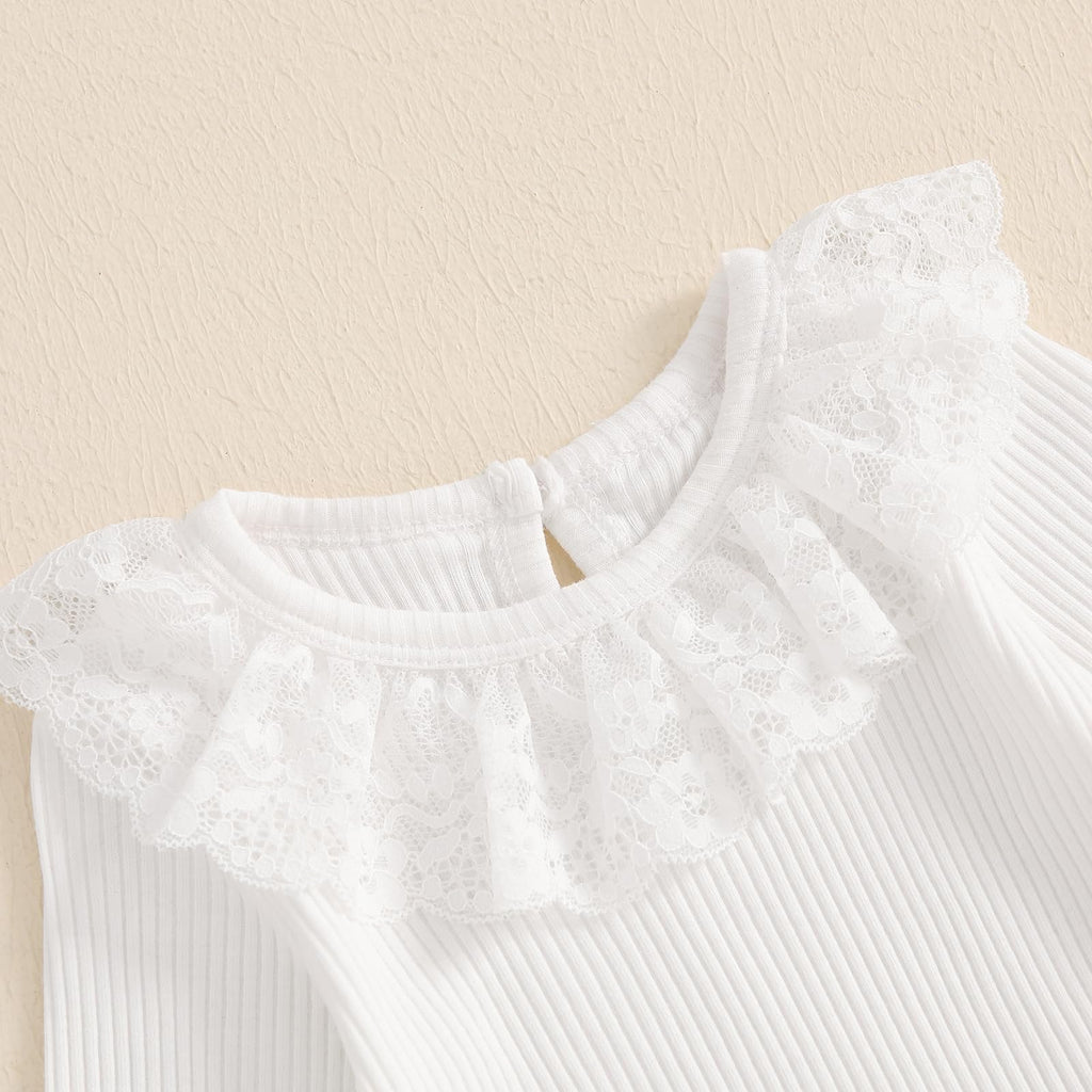Baby Girl Lace Romper and Corduroy Skirt Outfit O6784