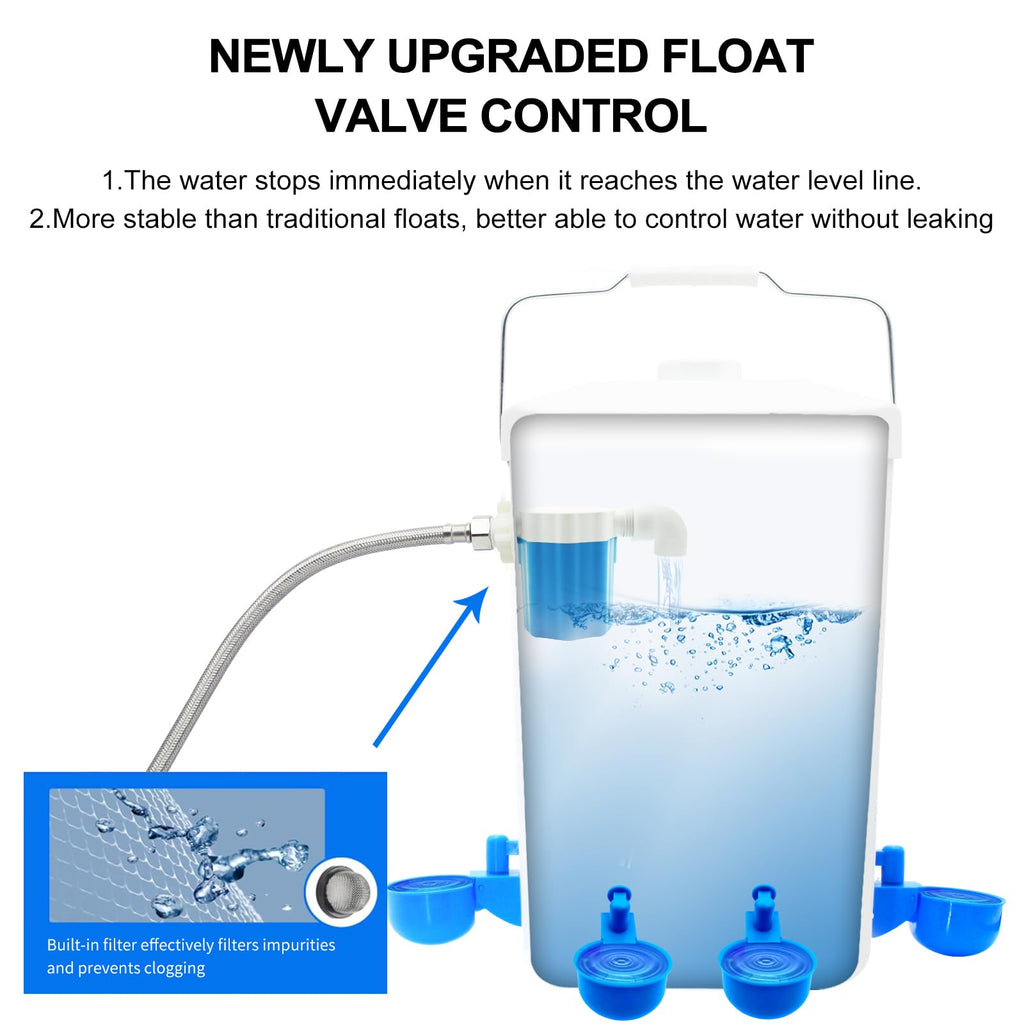 3 Gallons Automatic Poultry Waterer with Hose Attachment D586