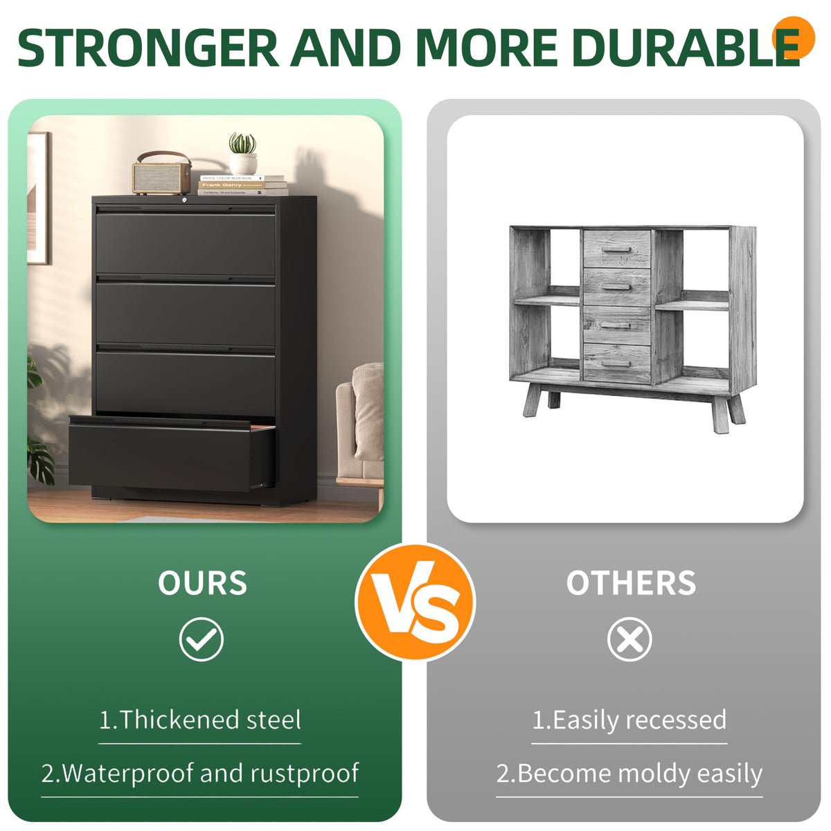 4 Drawer Metal File Cabinet with Lock A15313