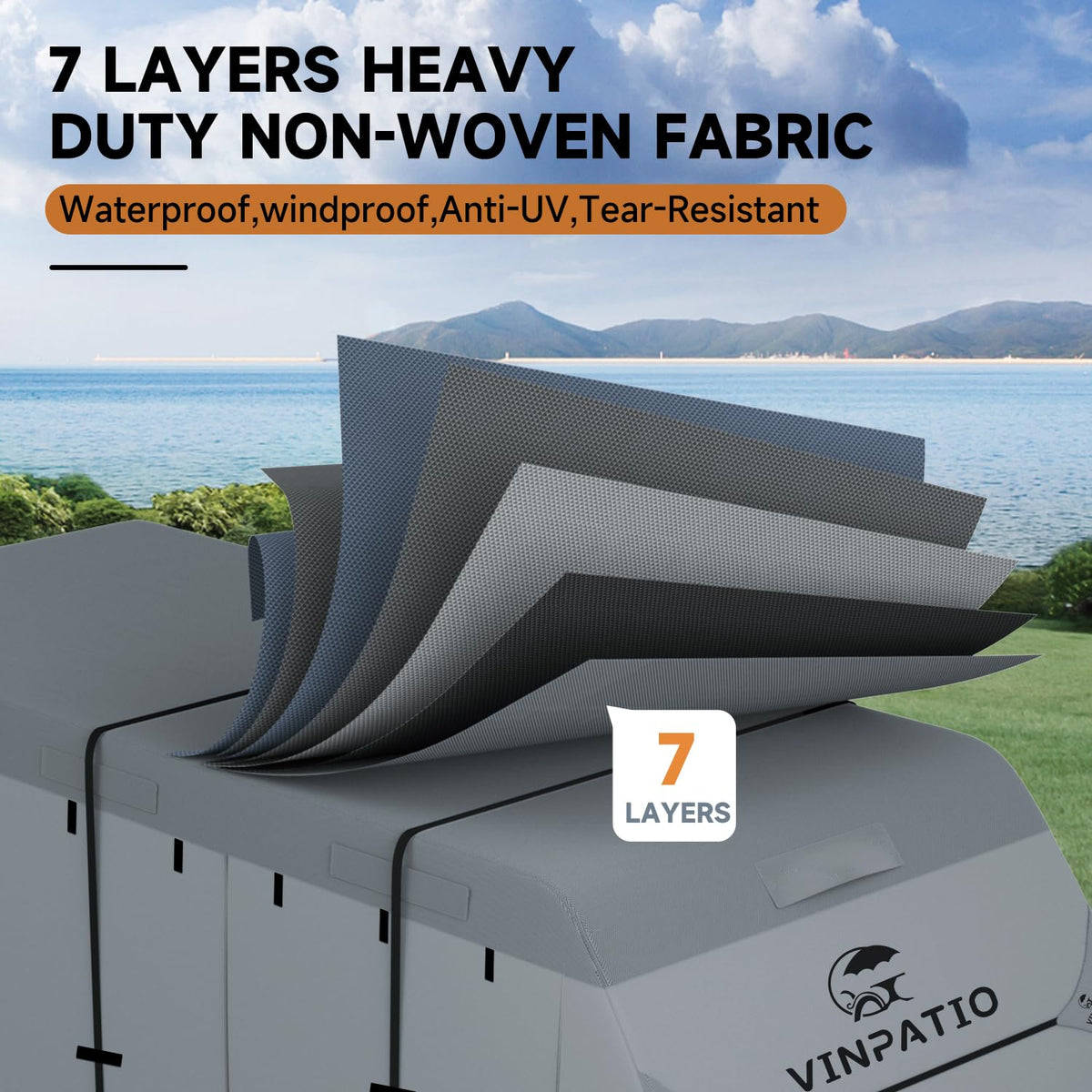 7 Layers Travel Trailer Cover Fits 30'-33' B820144