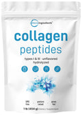 Hydrolyzed Collagen Peptides Powder, 1 lb Unflavored Type I & III V3683