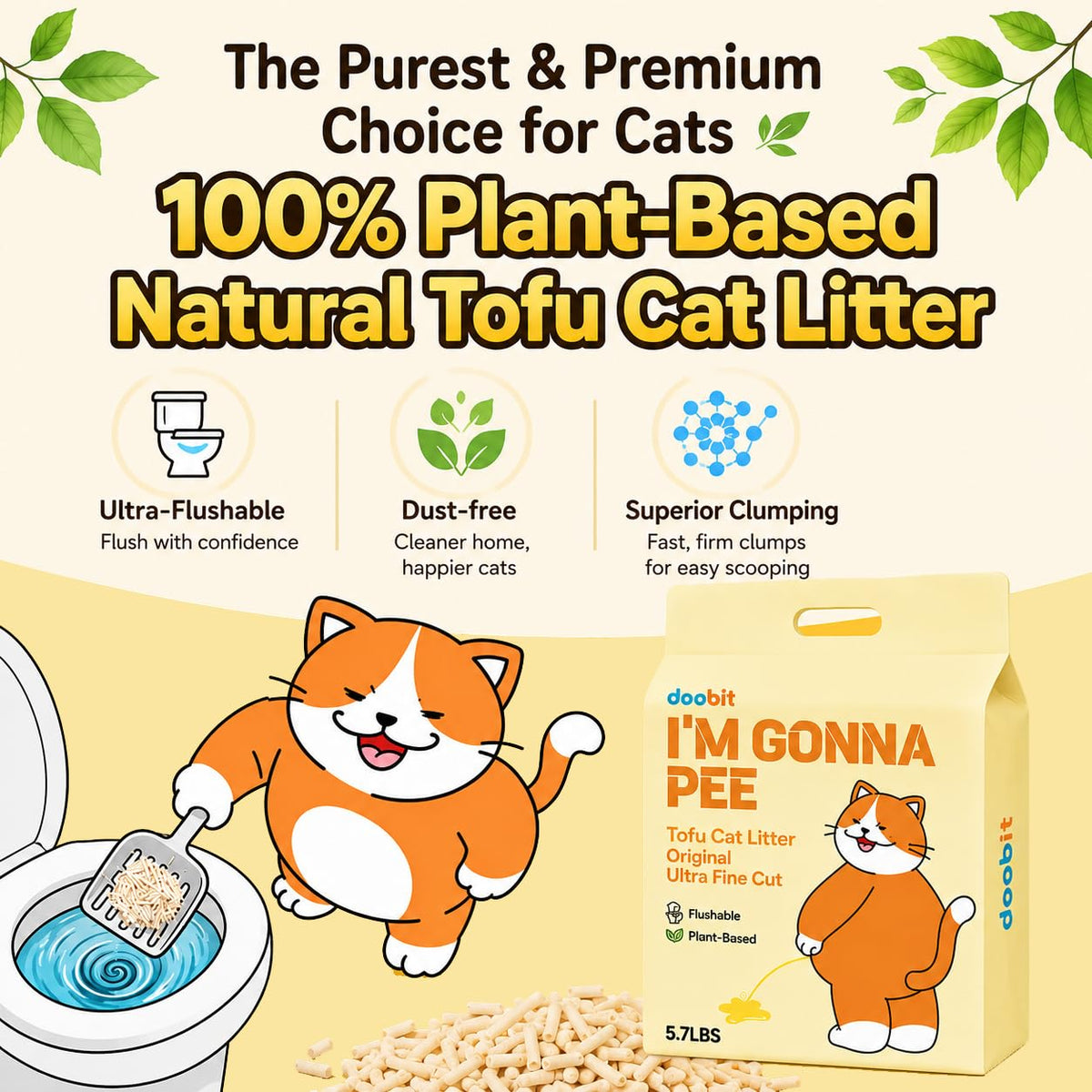 Flushable Dust Free Ultra Absorbent Cat Litter 11.4LB C513085