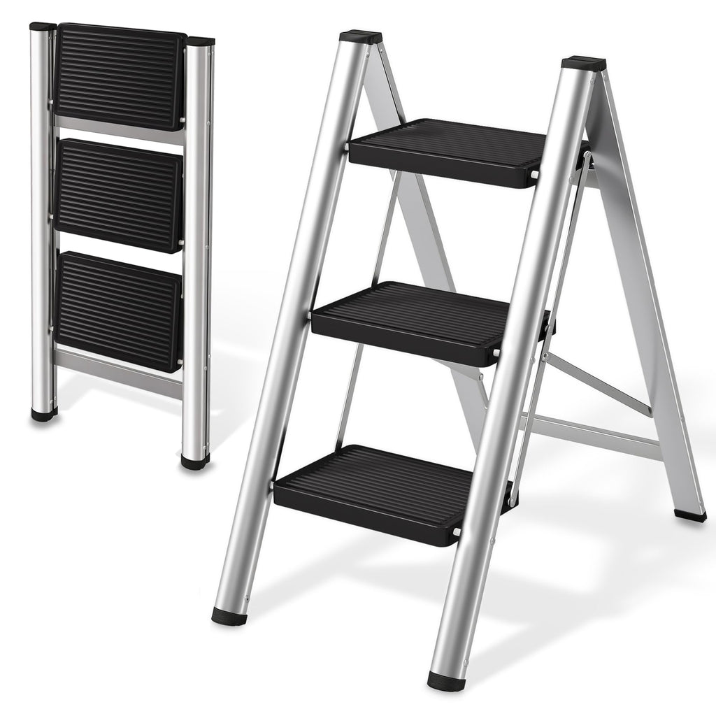 Folding Step Stool with Anti-Slip Pedals K324617
