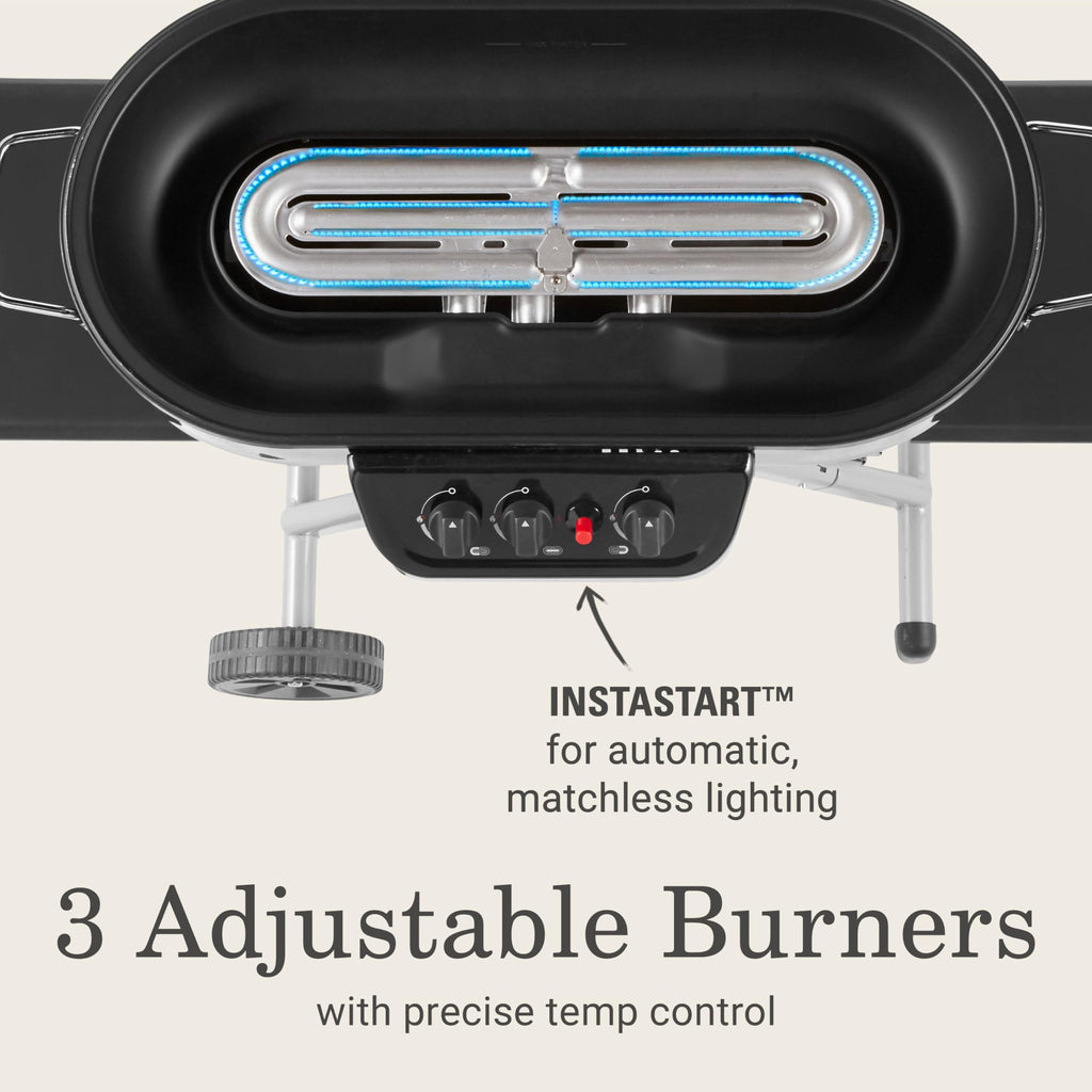 Portable Propane Grill, 3 Burners, Red W369