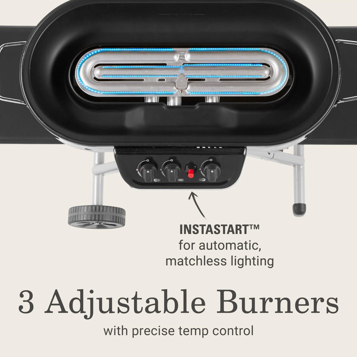 Portable Propane Grill, 3 Burners, Red W369