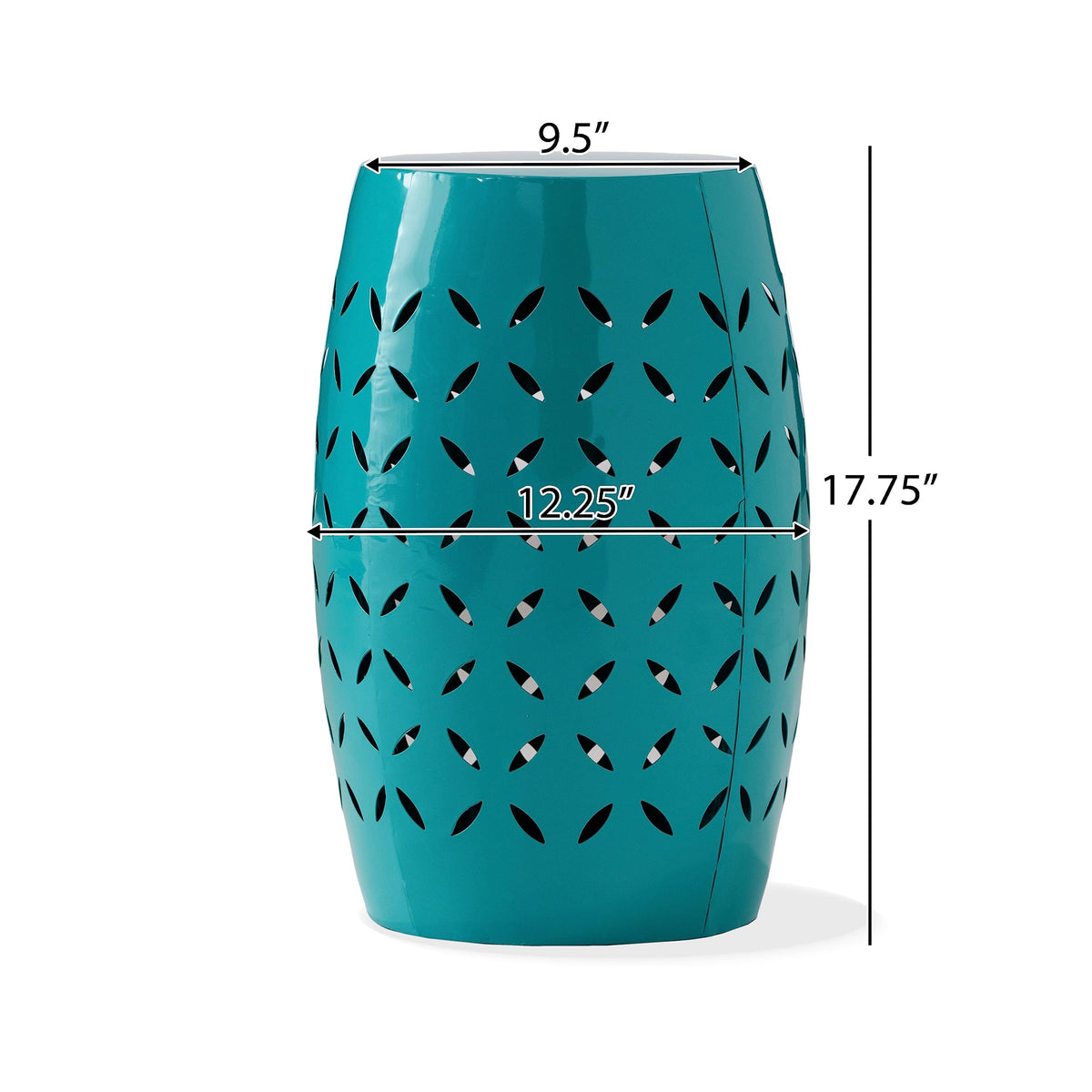 Teal Metal Garden Stool D8926