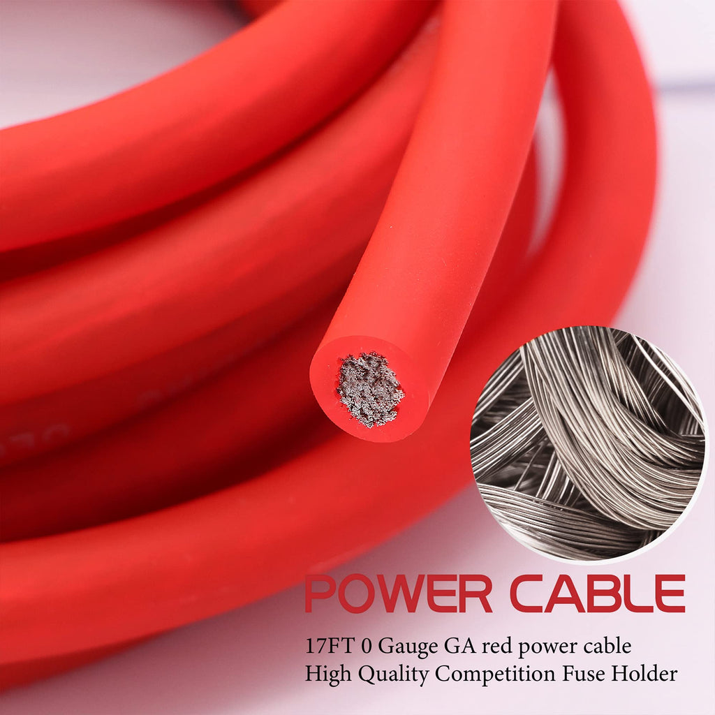 0 Gauge 3000 Watt Amp Wiring Kit with Power RCA Speaker Wire B31071