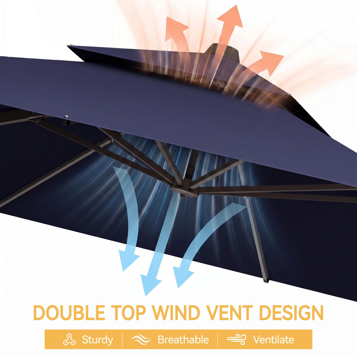 10x13 FT Cantilever Patio Umbrella with Base C353836