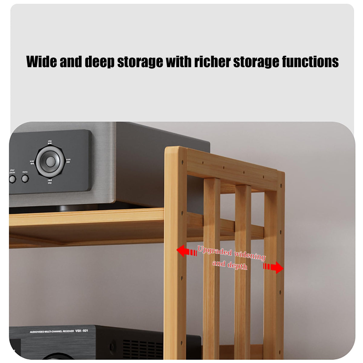 Brown Media Stand with Adjustable Shelves M245662