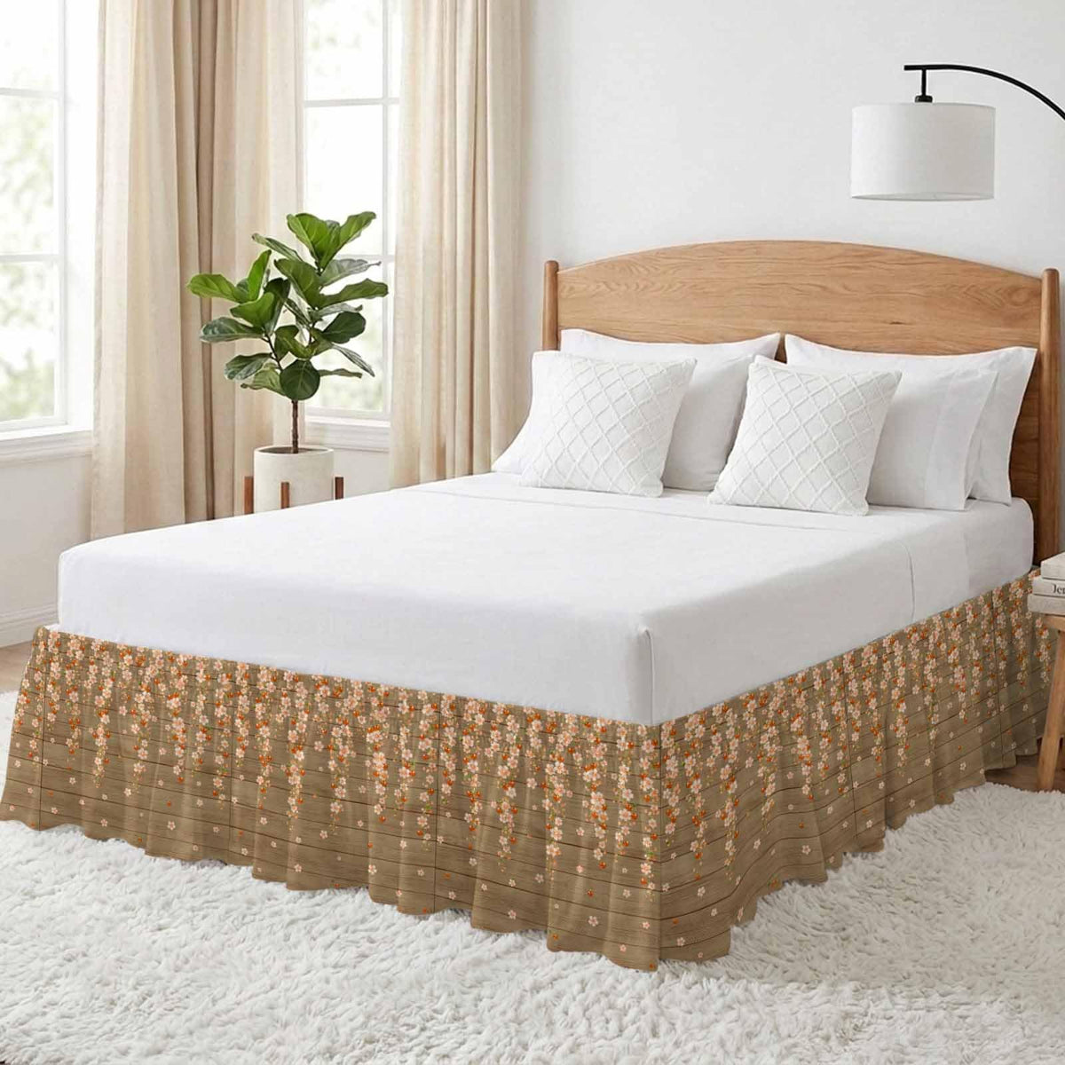 Ruffle Wrap Around Bed Skirt California King 18" Drop V9620