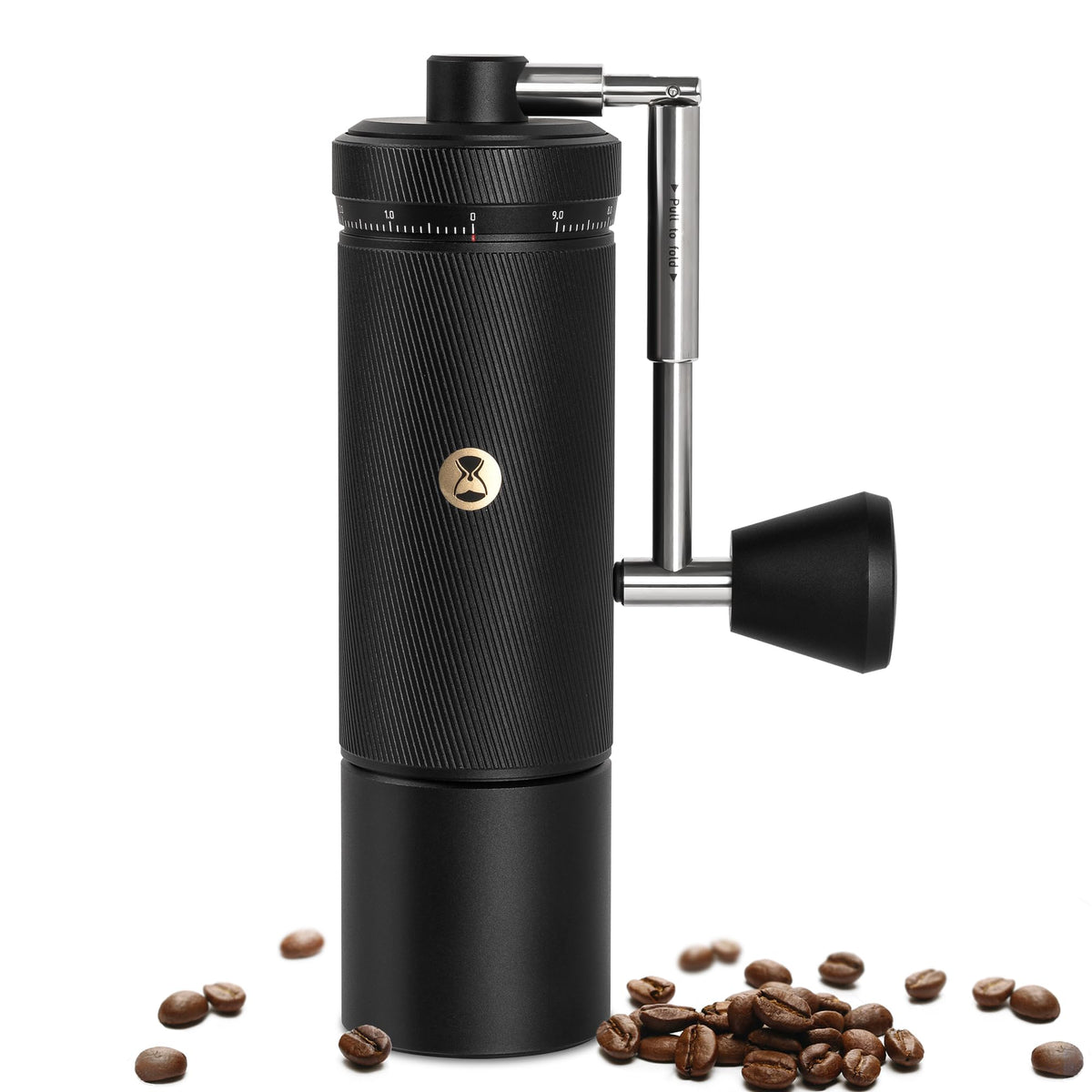 Manual Coffee Grinder with Stainless Steel Burr, Black Y9211
