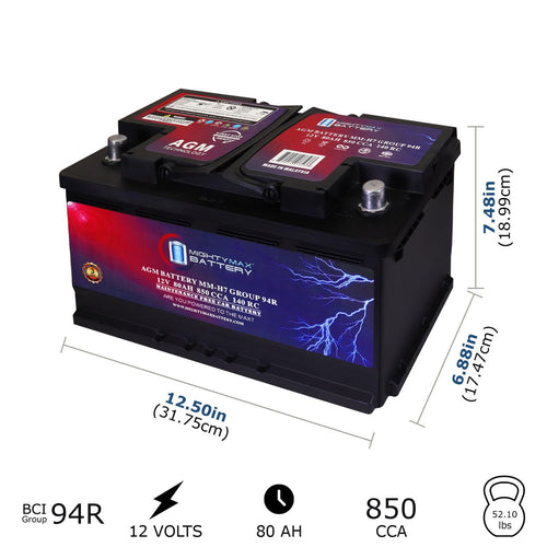 12V 80AH 850 CCA Replacement Battery M371