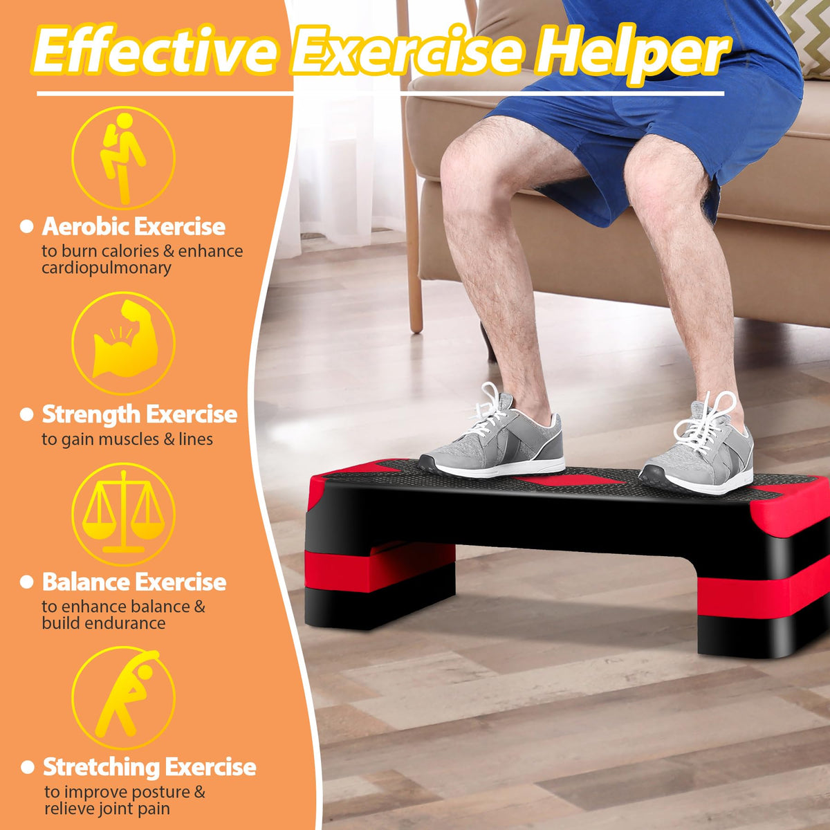 Adjustable Aerobic Stepper with Risers G4814
