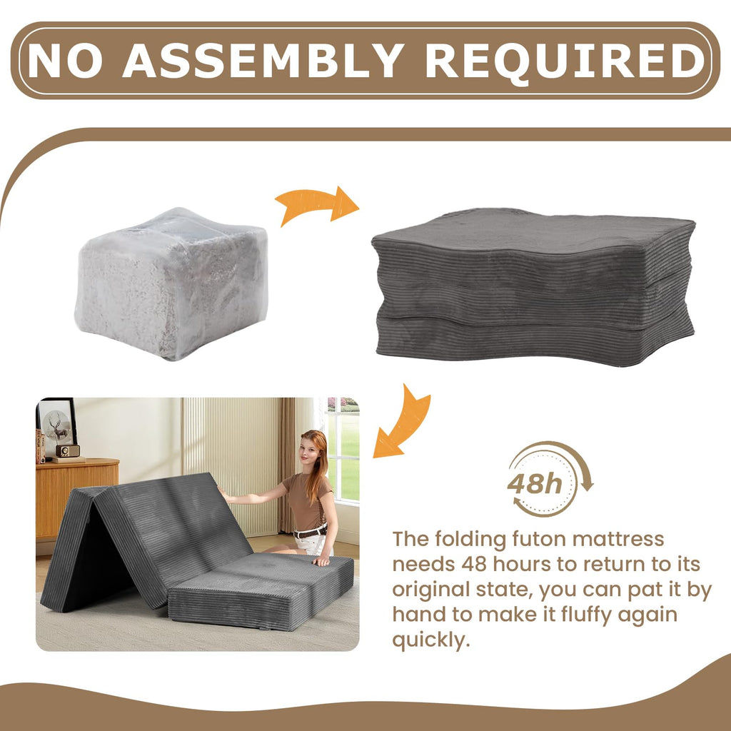 6-Inch Single Size Tri-Fold Memory Foam Mattress I40108