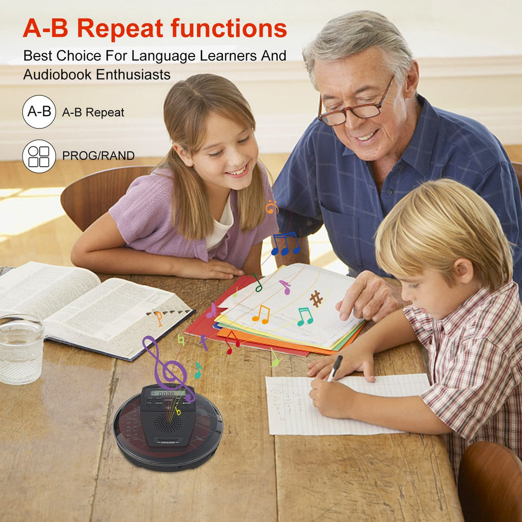 Rechargeable Portable CD Player with Bluetooth Q991