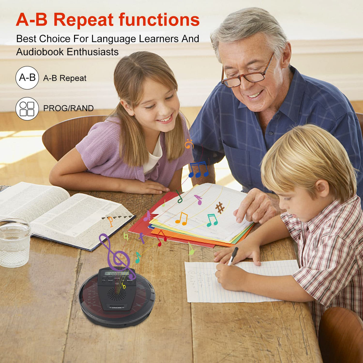 Rechargeable Portable CD Player with Bluetooth Q991