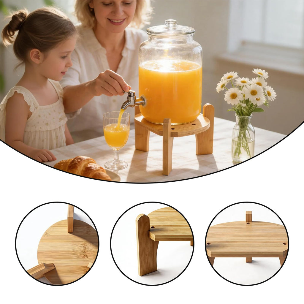 Beverage Dispenser with Bamboo Stand N5356