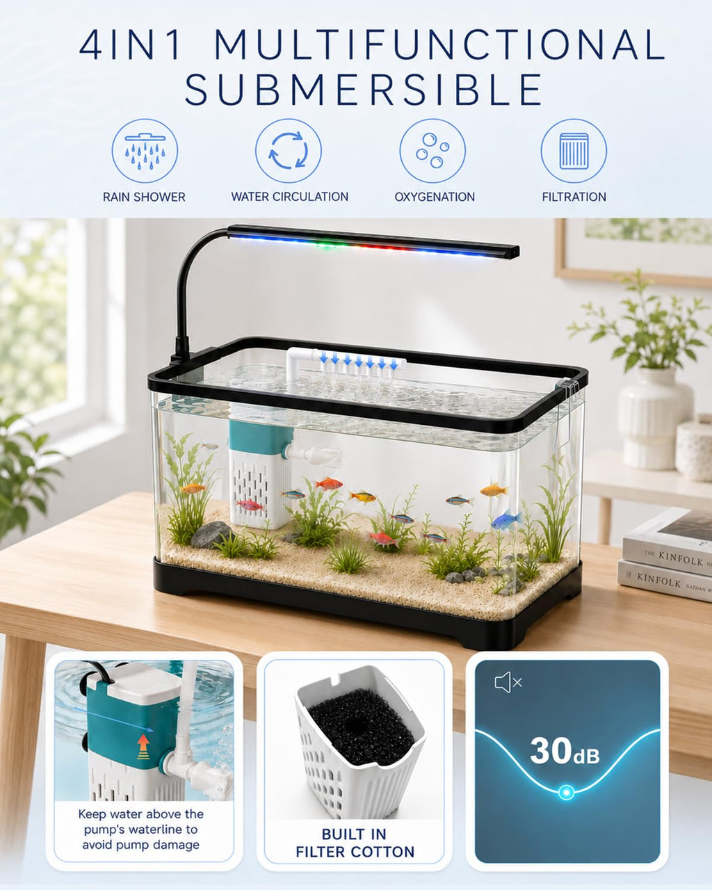 3 Gallon Acrylic Aquarium Starter Kit M9418