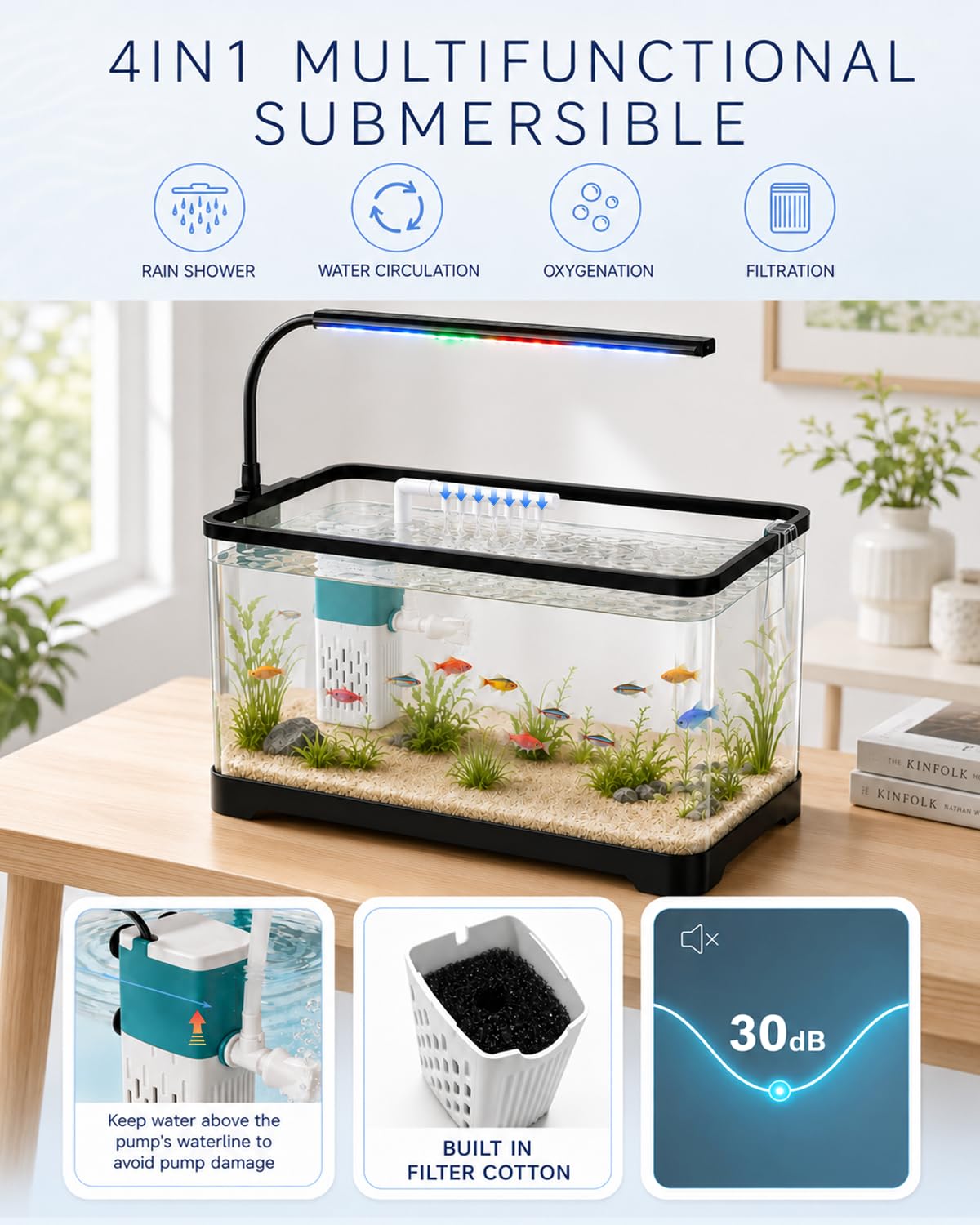 3 Gallon Acrylic Aquarium Starter Kit M9418