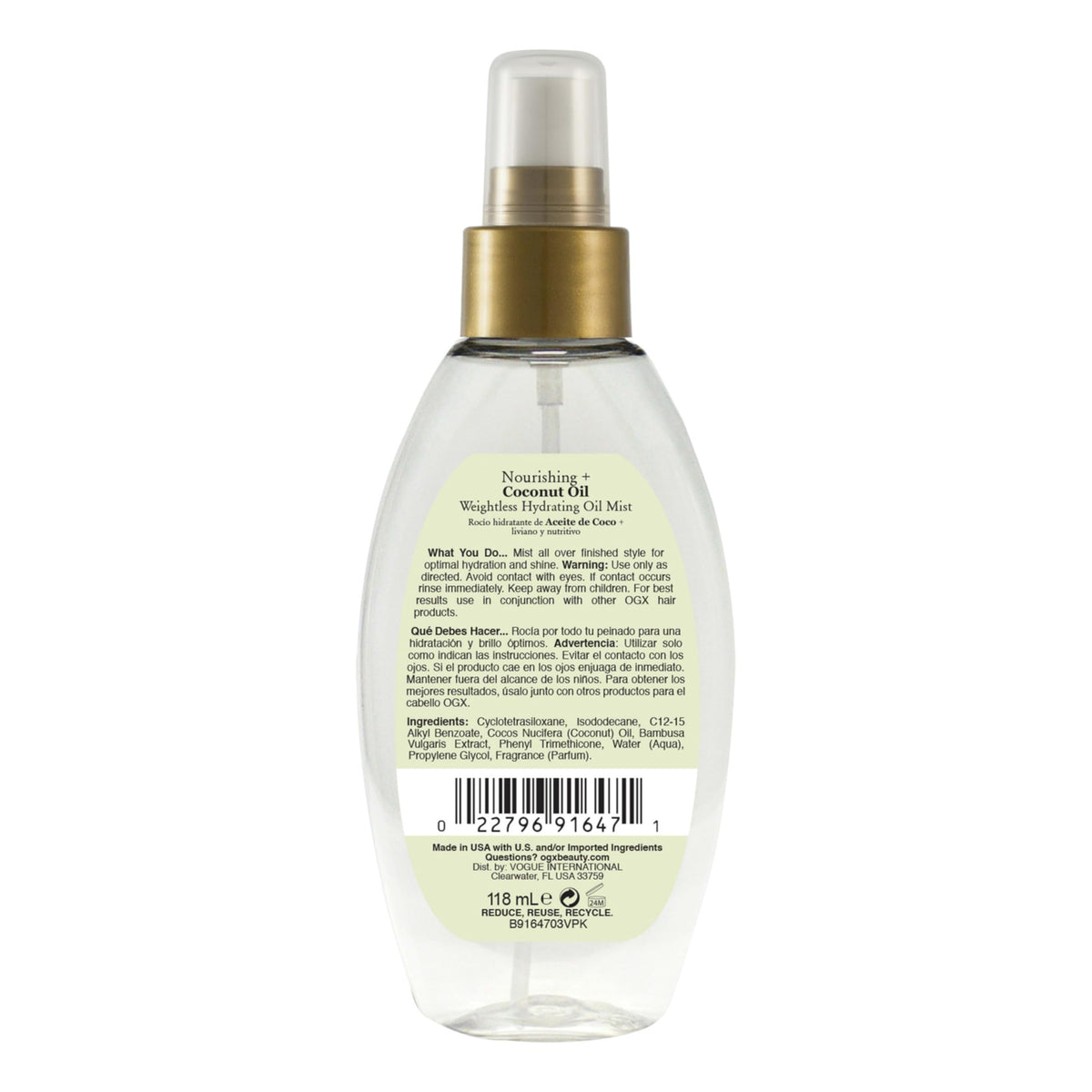 Coconut Oil Hydrating Hair Mist G165591
