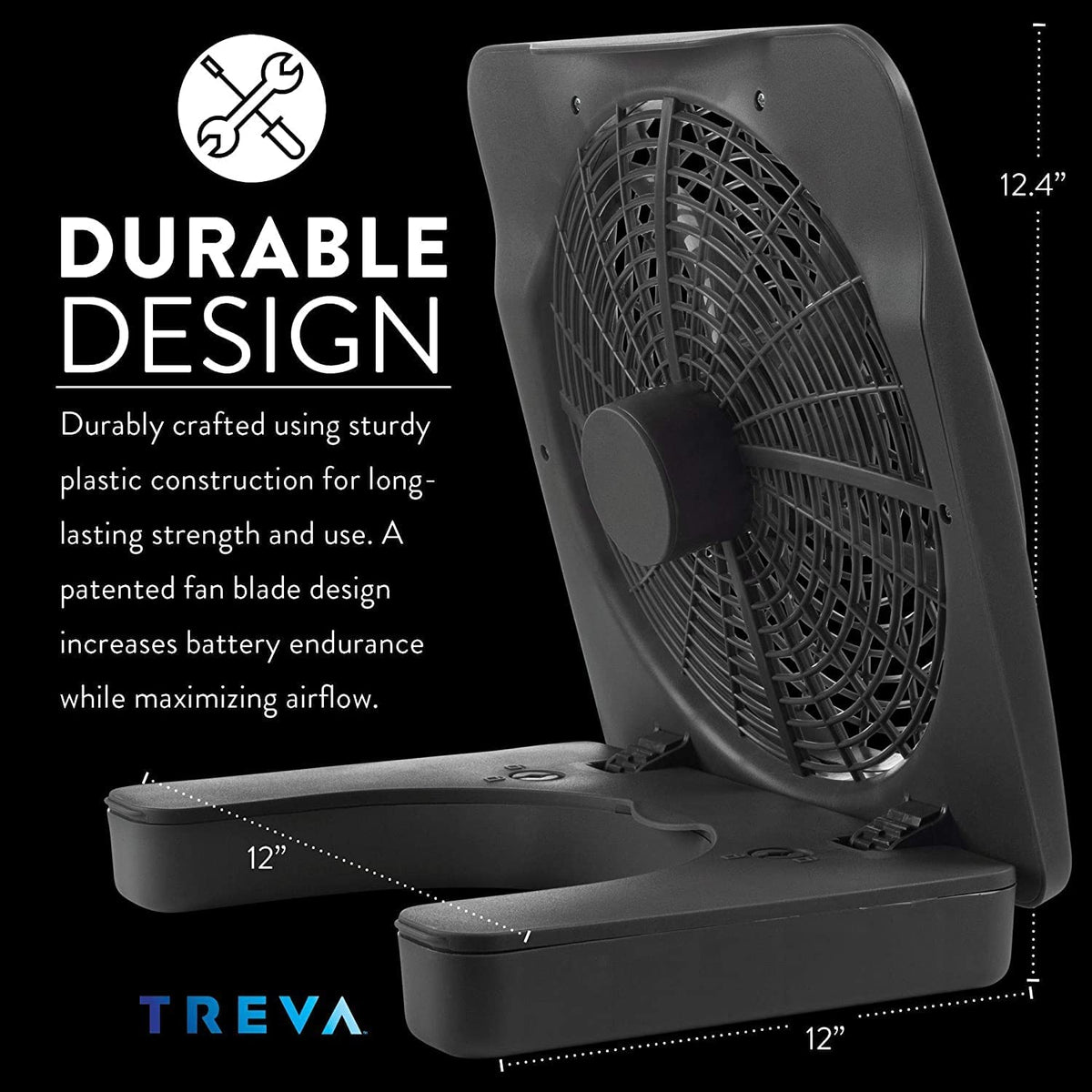 10 in Portable Desktop Battery Fan 2-Speed C8796