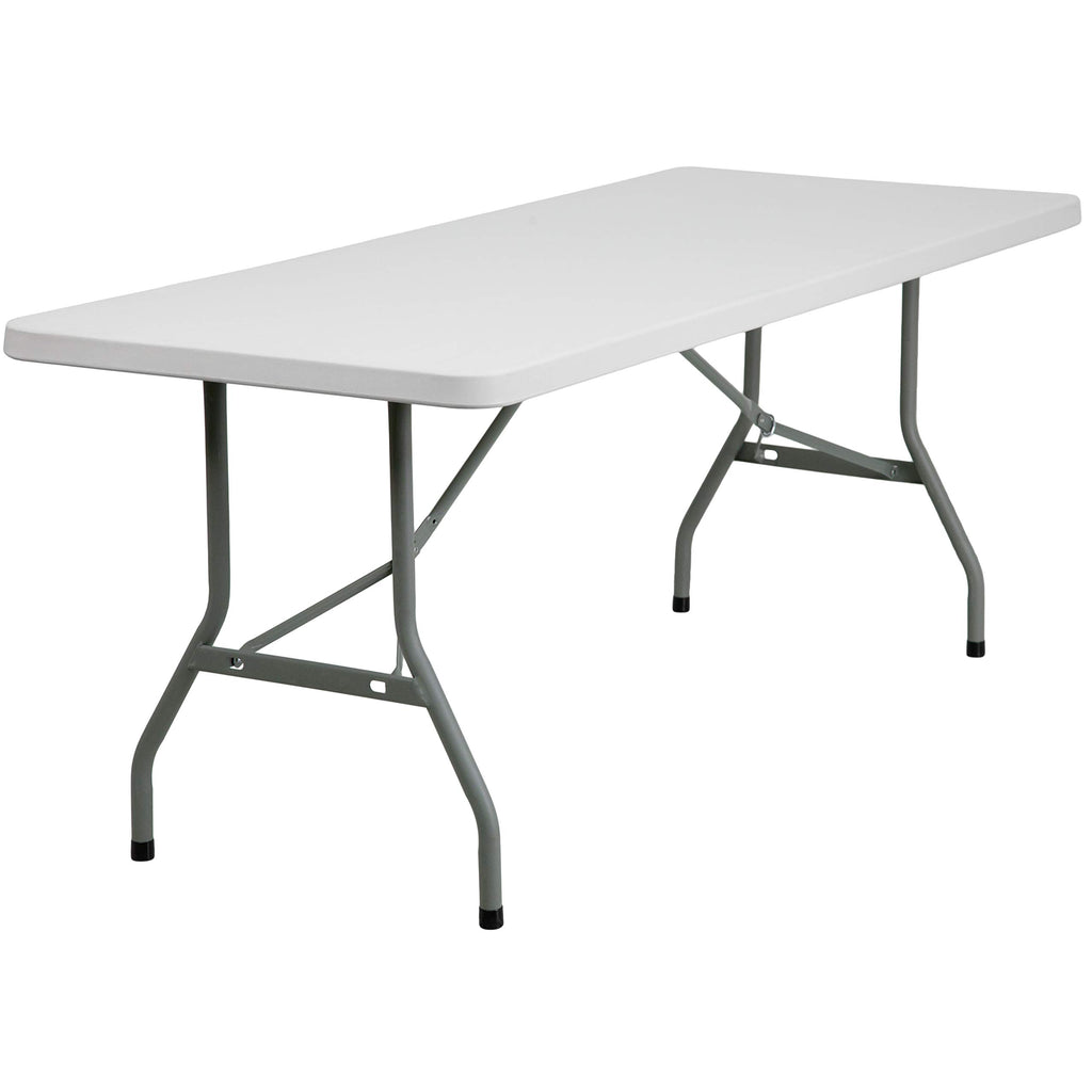 6-Foot Granite White Plastic Folding Table W354