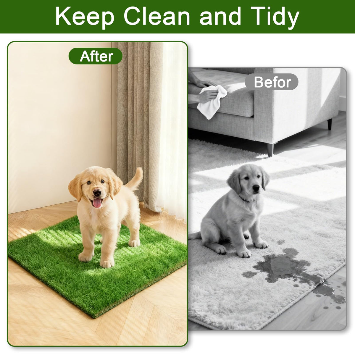 2 Pack 14 x 18 Inch Artificial Grass Dog Pee Pads G941