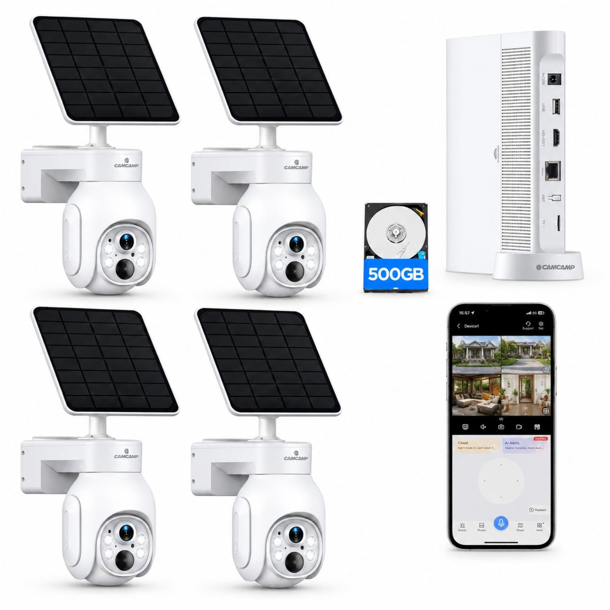 Solar Security Cameras Wireless Outdoor 4 Pack K8389