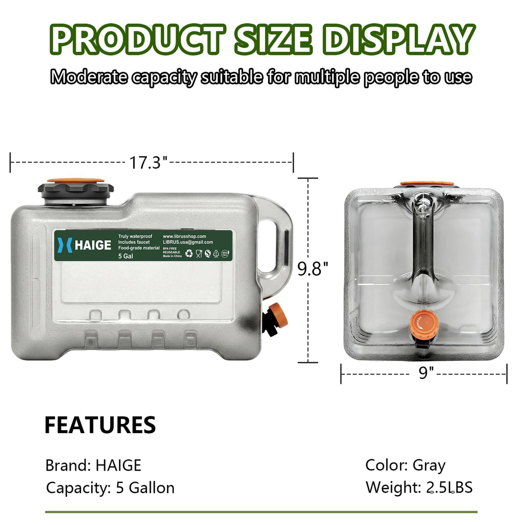 5 Gallon BPA-Free Portable Water Jug with Spigot F422