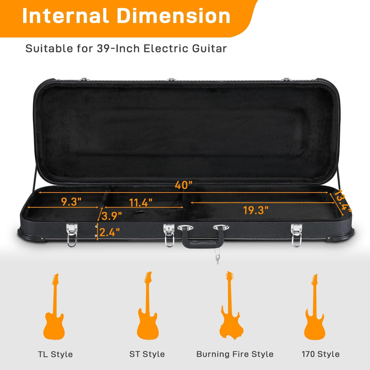 Black Electric Guitar Hard Case P20681