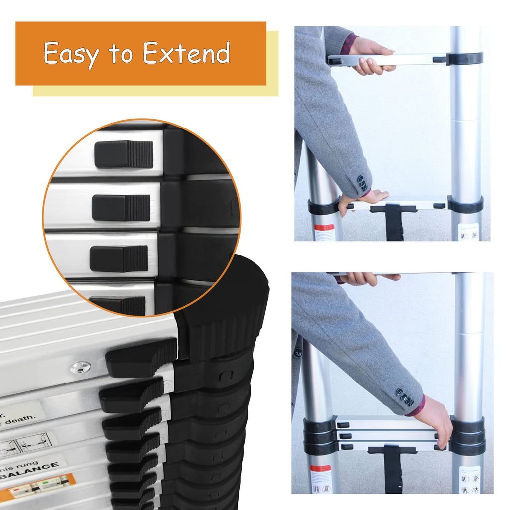 20.3ft Aluminum Telescoping Ladder 330lbs P156