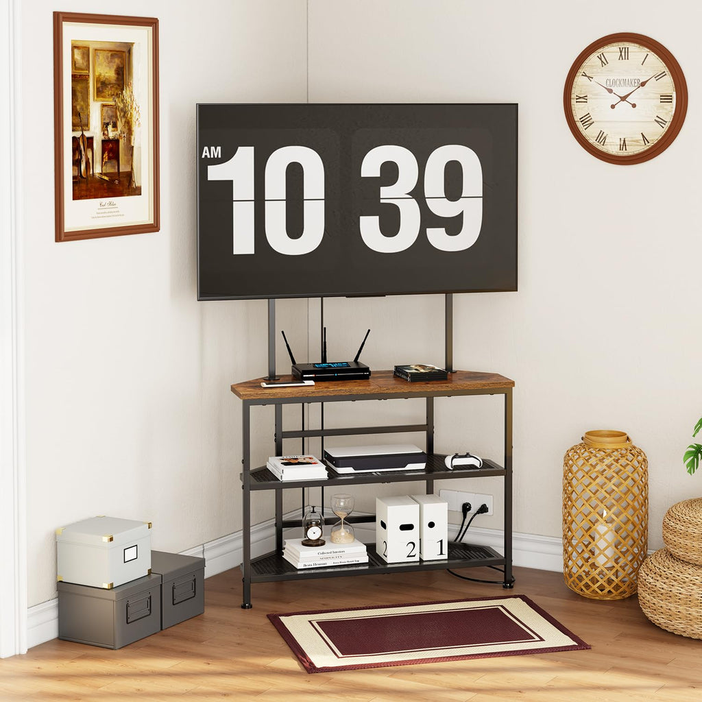 23" to 60" Corner TV Stand with Mount and Storage Shelves C9782
