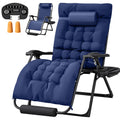 Oversized Blue Zero Gravity Chair with Cushion and Cup Holder T8931