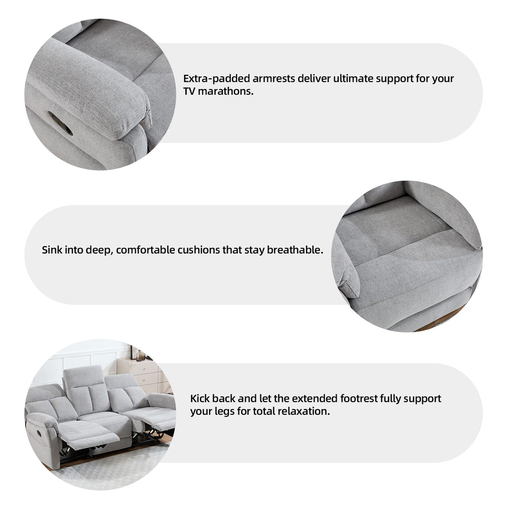 Light Gray Fabric Reclining Loveseat M90573