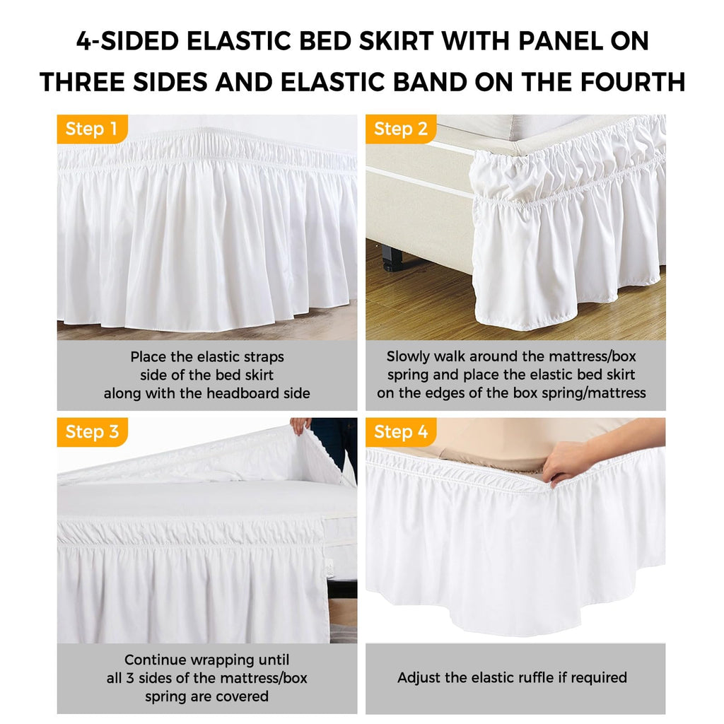 Ruffle Wrap Around Bed Skirt California King 18" Drop V9620
