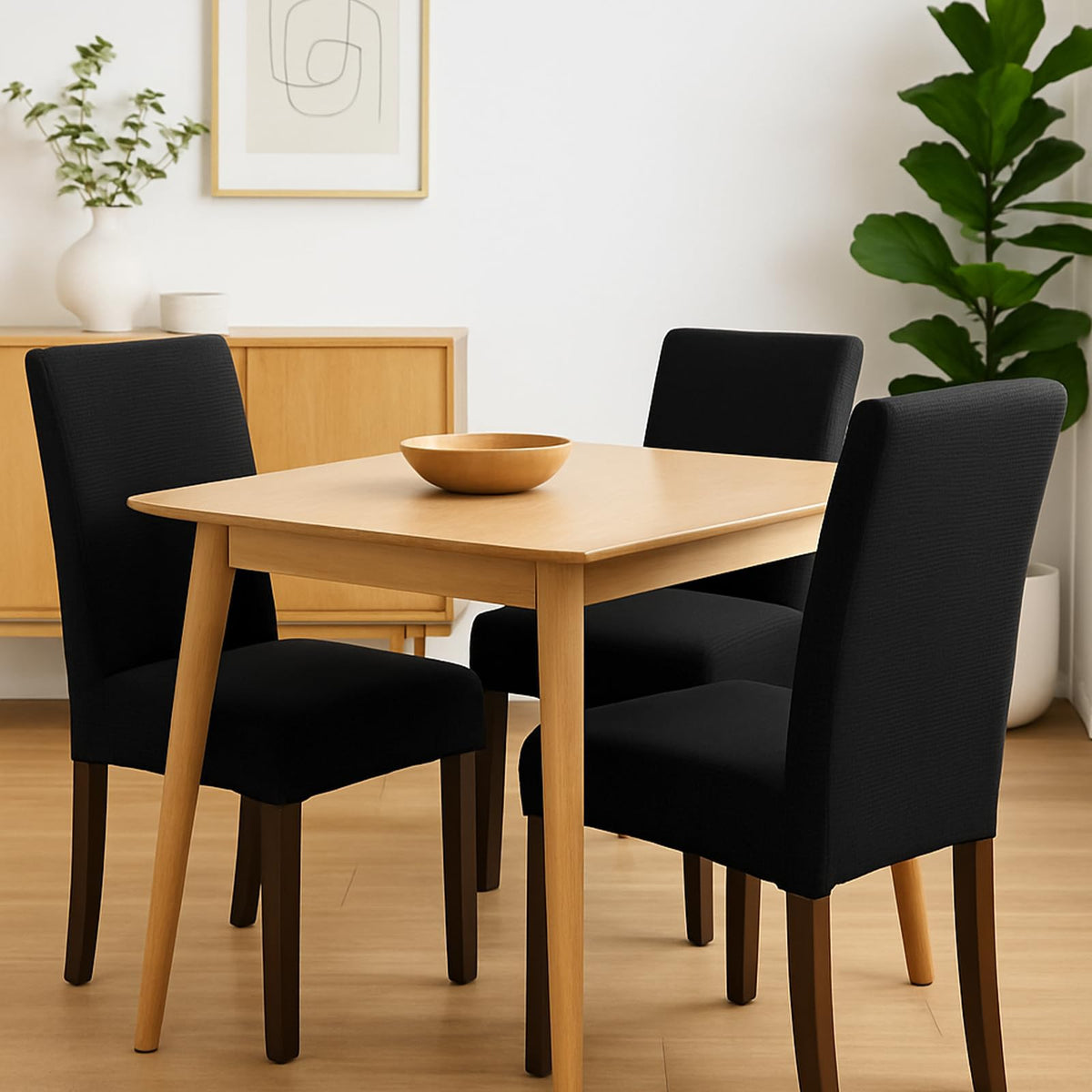 Black 6 Pack Dining Chair Covers C80228