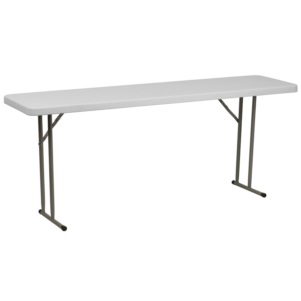 6-Foot White Plastic Folding Training Table P330969