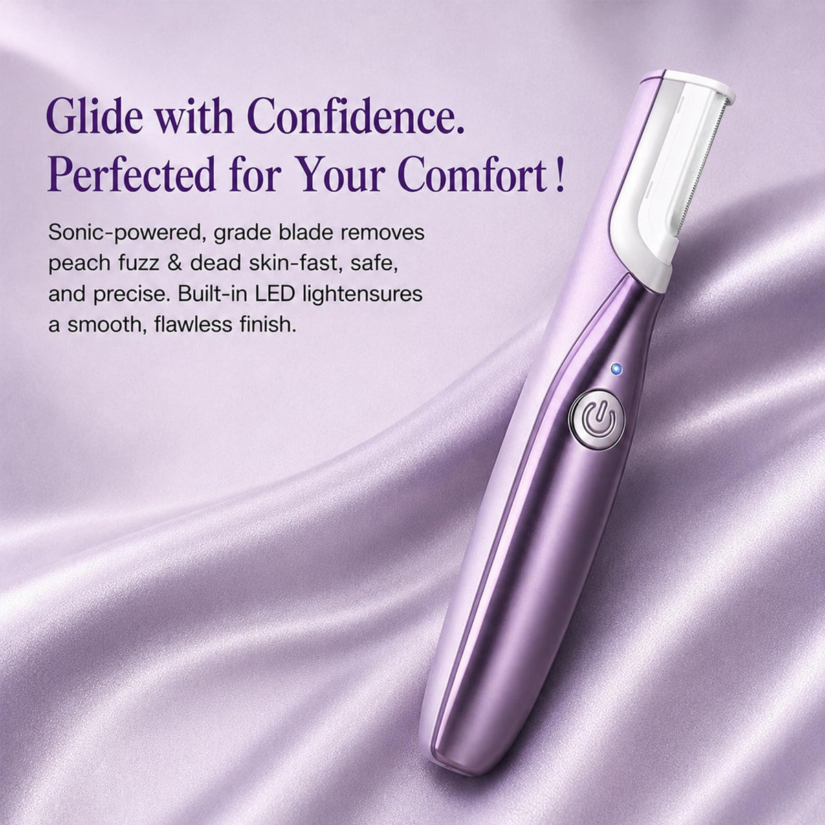 Sonic Dermaplaning Tool with LED Light, Rechargeable Facial Hair Remover N137493