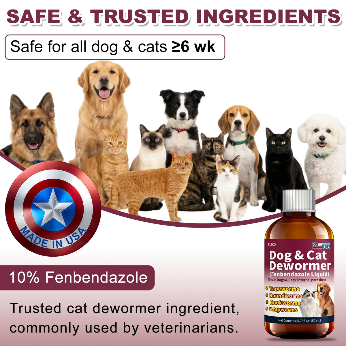 Fenbendazole Dewormer for Dogs & Cats 150 mL P400541