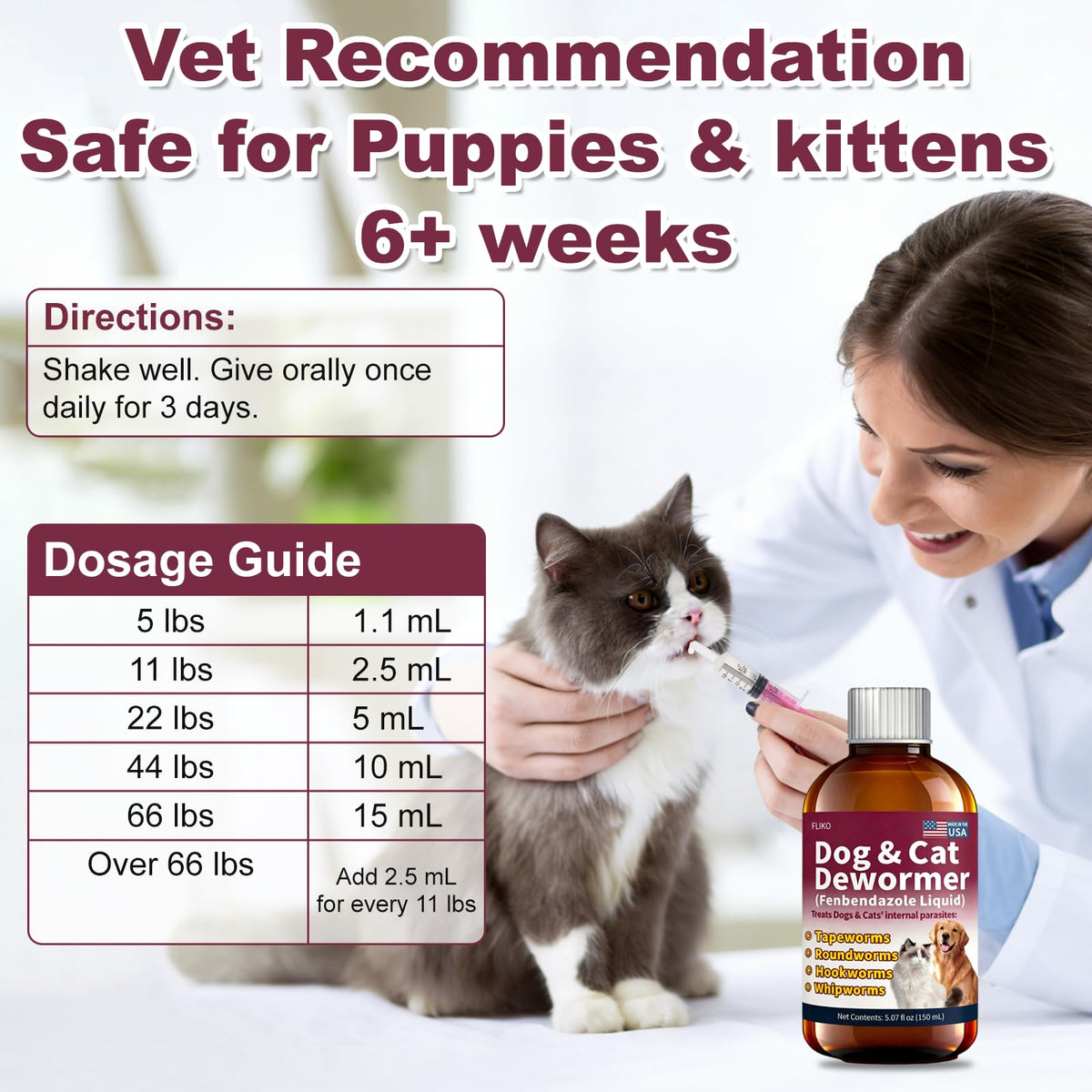 Fenbendazole Dewormer for Dogs & Cats 150 mL P400541