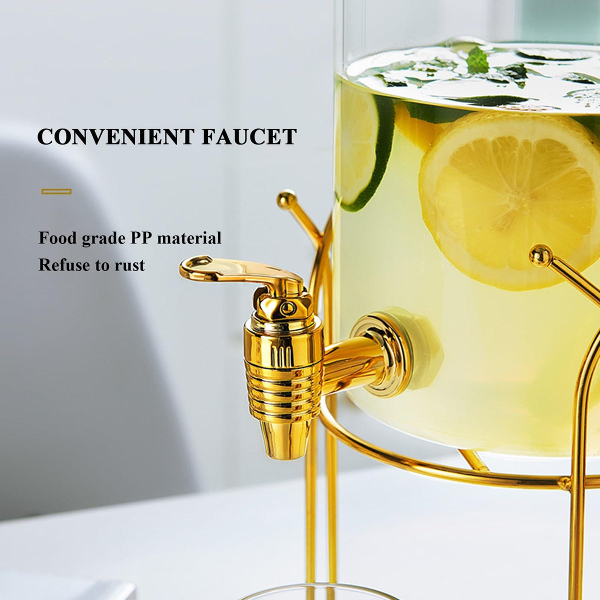Glass Beverage Dispenser with Stand and Spigot I679611
