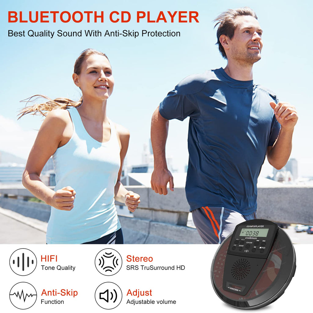Rechargeable Portable CD Player with Bluetooth Q991
