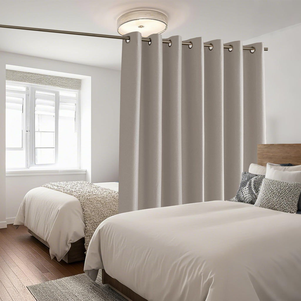 100% Blackout Linen Sliding Glass Door Curtains S555059
