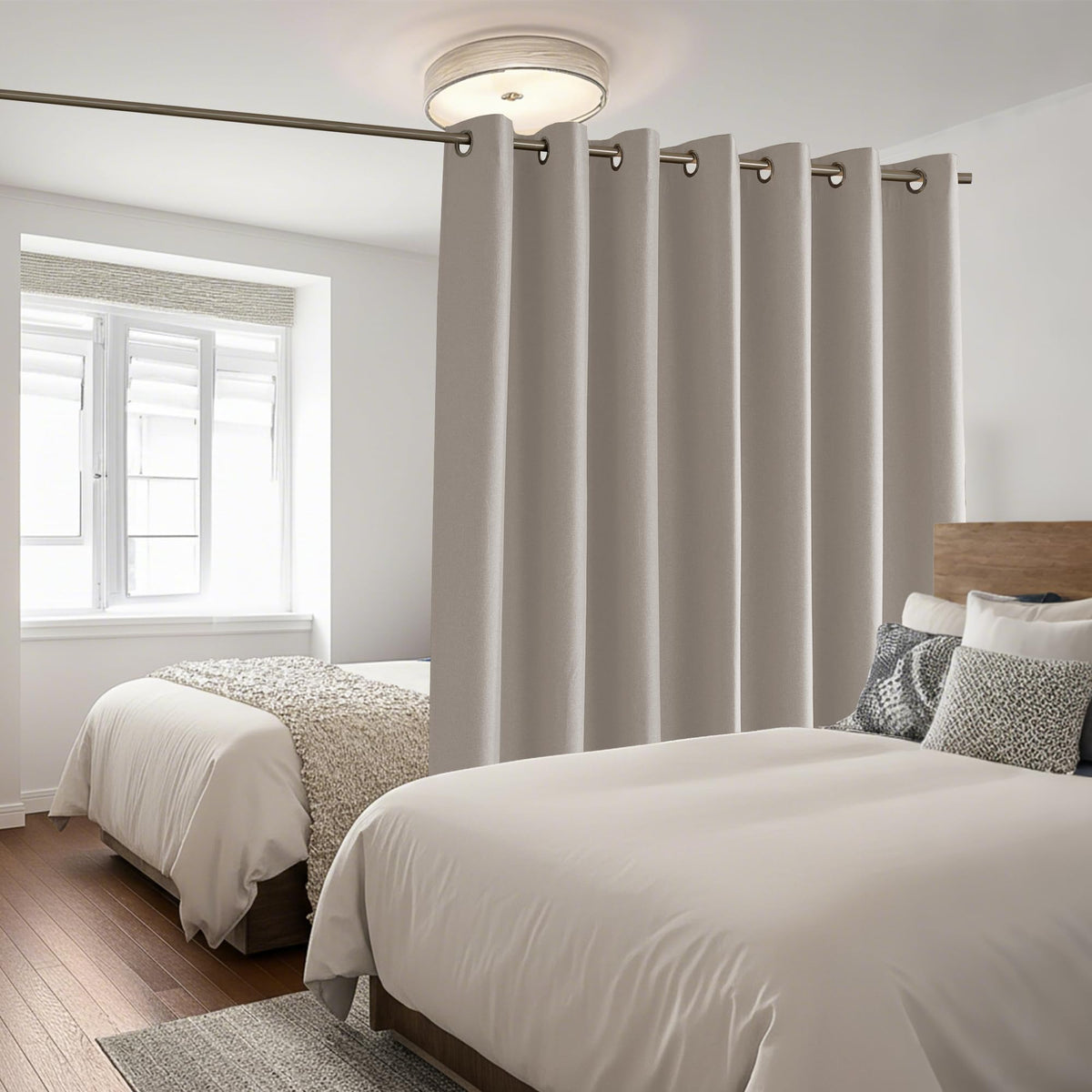 100% Blackout Linen Sliding Glass Door Curtains S555059